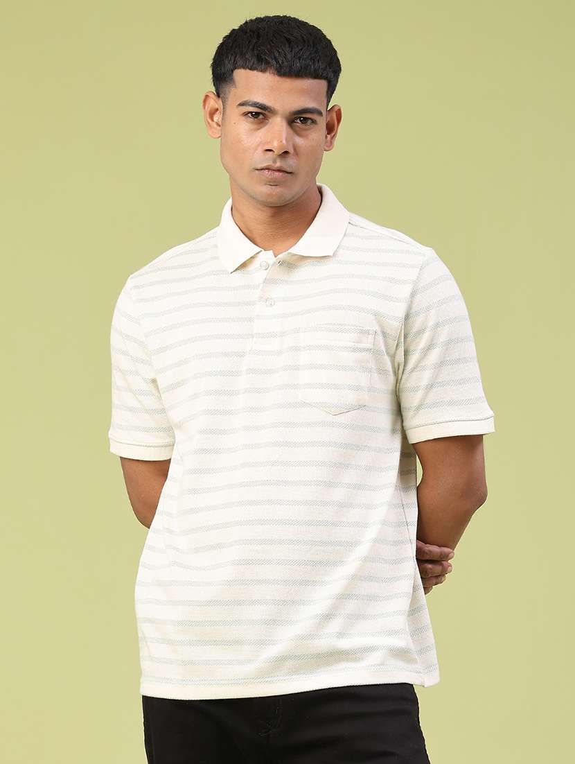 men striped short sleeve regular fit polo t-shirt - 22250611 -  Standard Image - 1
