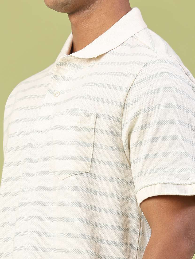 men striped short sleeve regular fit polo t-shirt - 22250611 -  Standard Image - 4