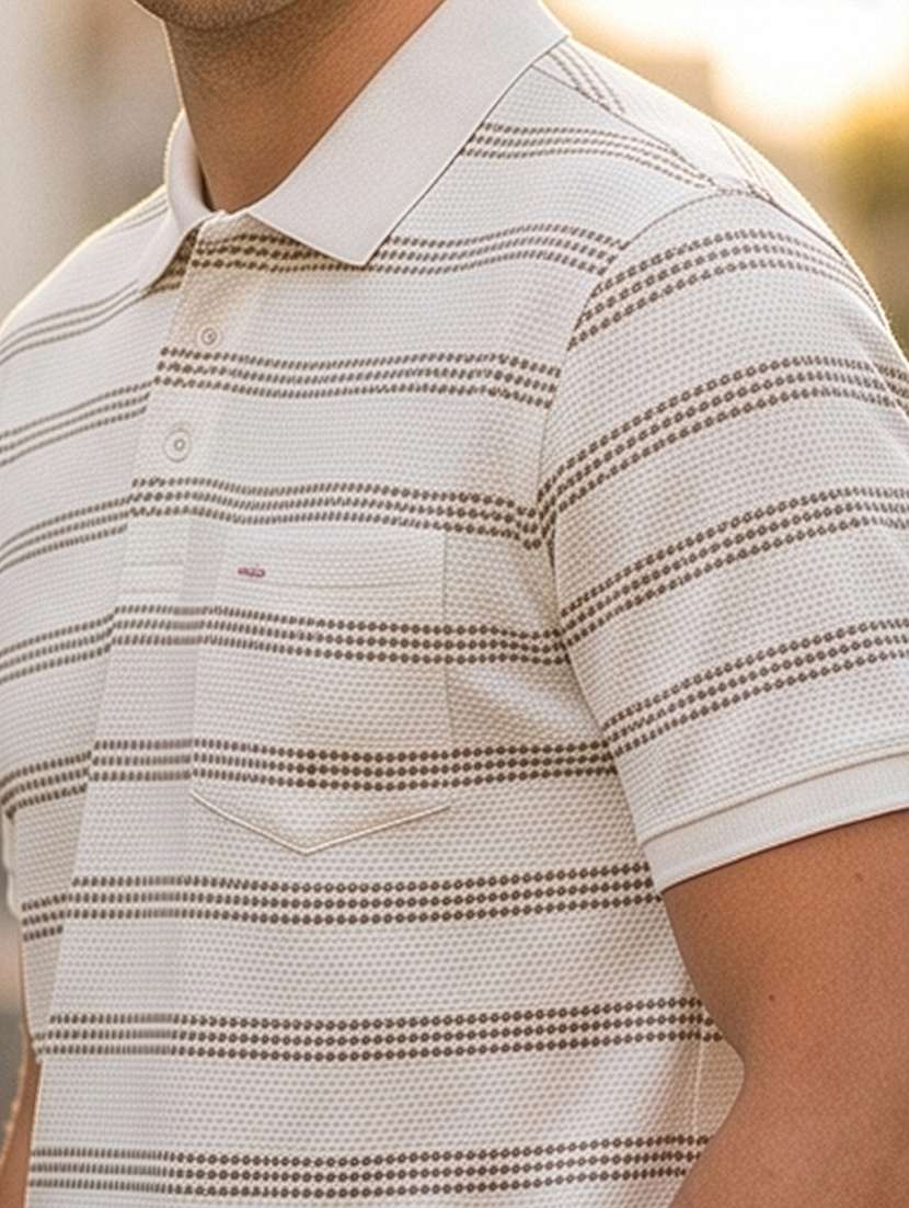 men striped short sleeve regular fit polo t-shirt - 22250614 -  Standard Image - 1