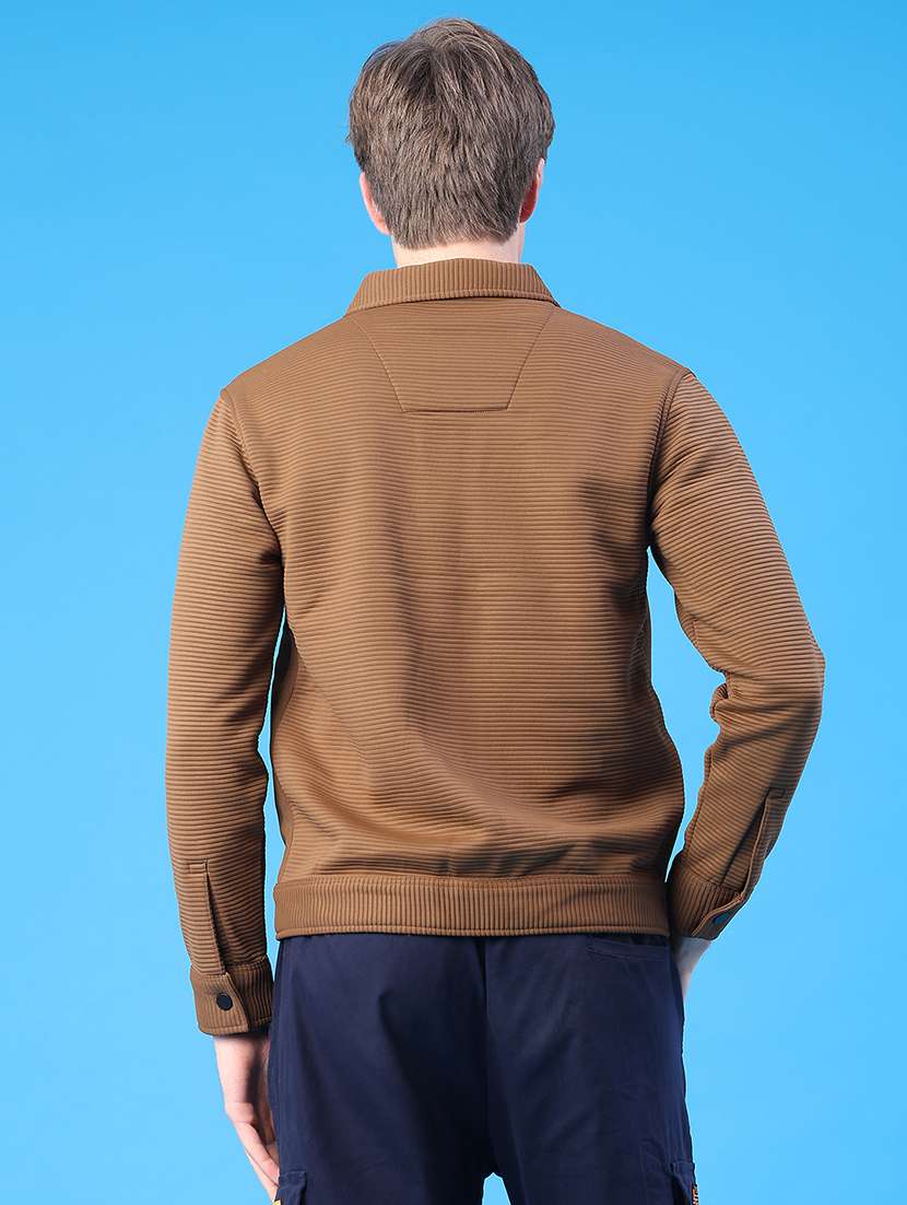 men solid long sleeve regular fit shacket - 22250699 -  Standard Image - 1