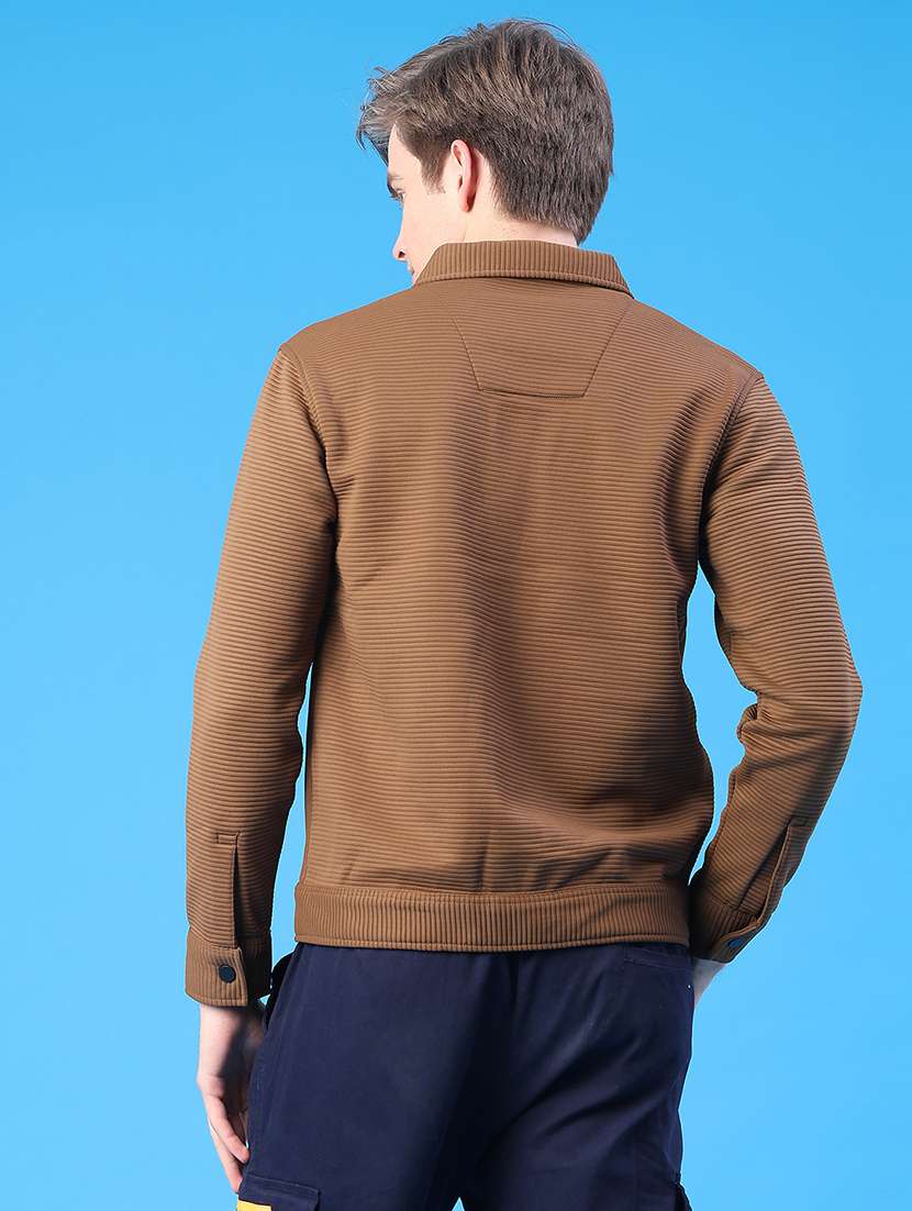 men solid long sleeve regular fit shacket - 22250699 -  Standard Image - 4