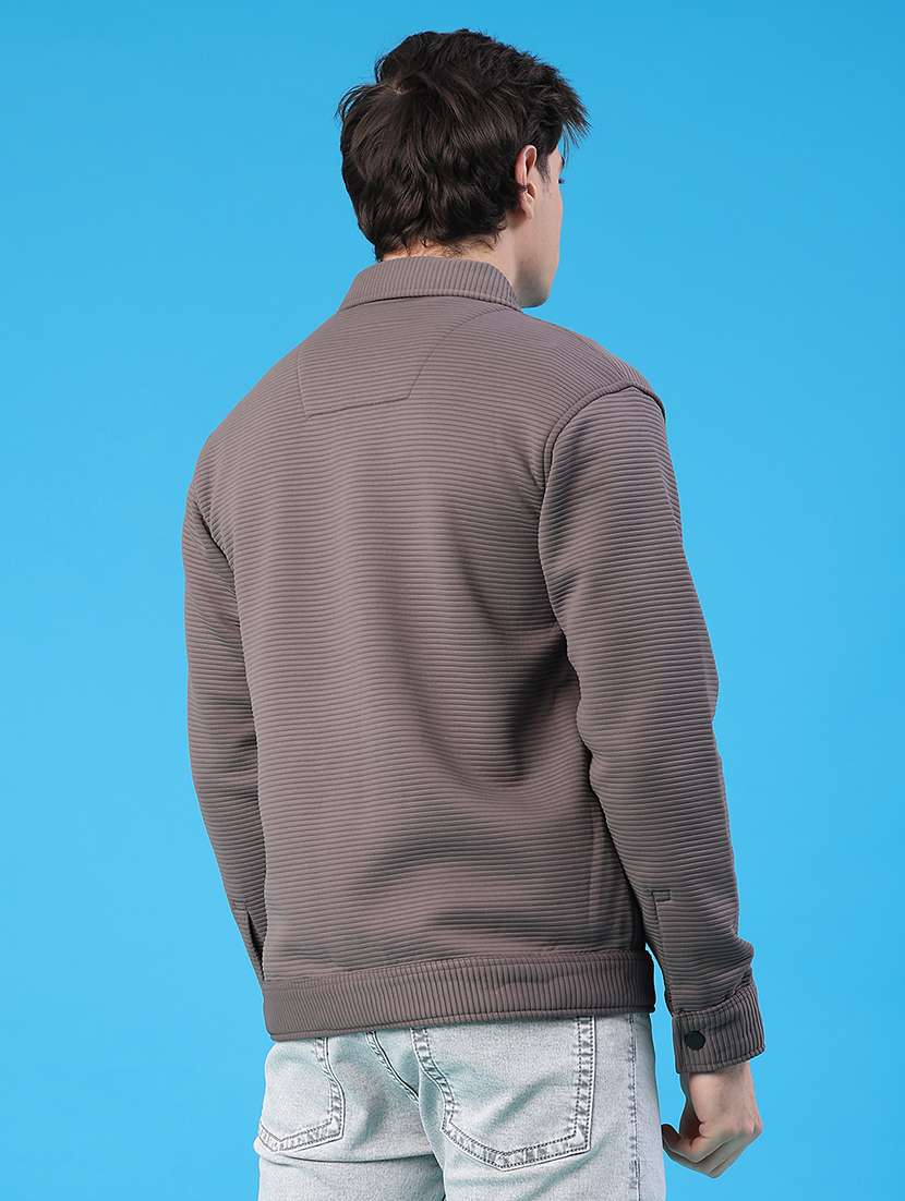 men solid long sleeve regular fit shacket - 22250701 -  Standard Image - 4