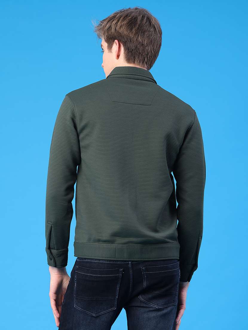 men solid long sleeve regular fit shacket - 22250703 -  Standard Image - 4