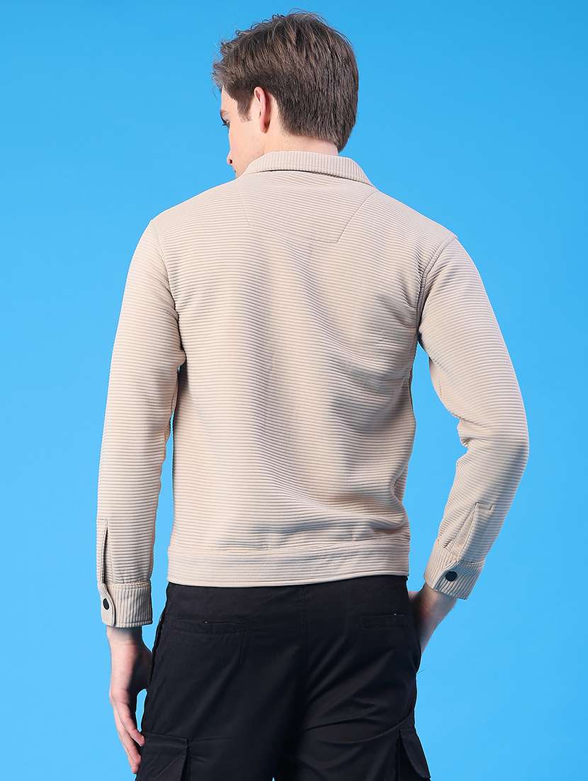 men solid long sleeve regular fit shacket - 22250744 -  Standard Image - 4