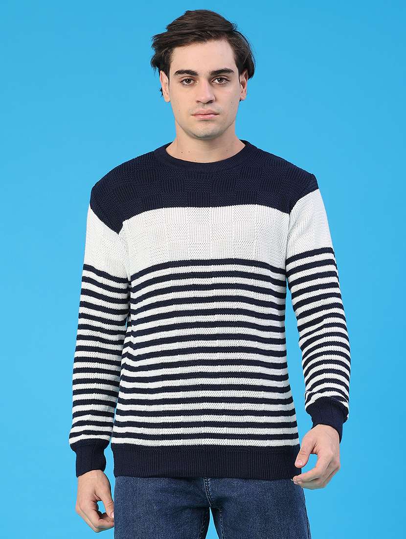 men striped long sleeve regular fit pullover  - 22250906 -  Standard Image - 1