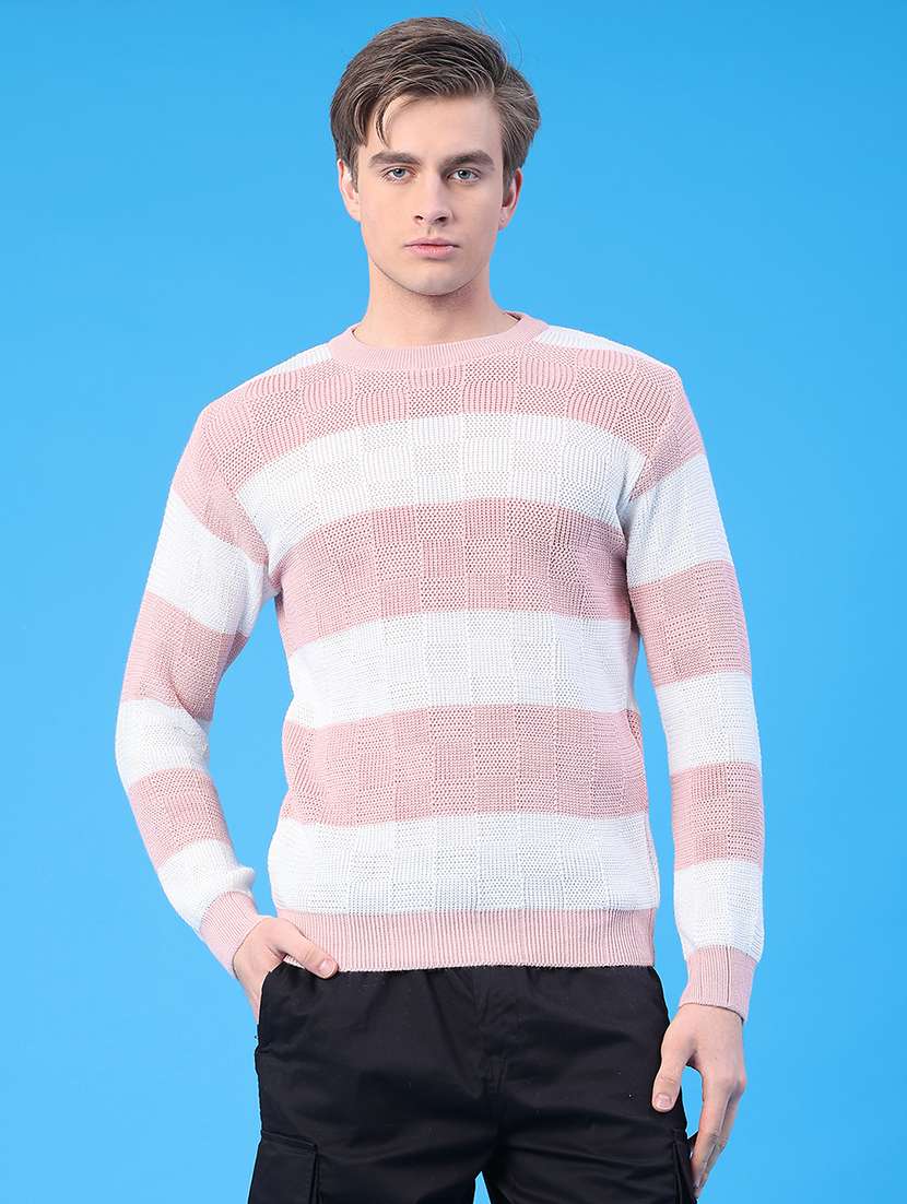 men striped long sleeve regular fit pullover  - 22250907 -  Standard Image - 1