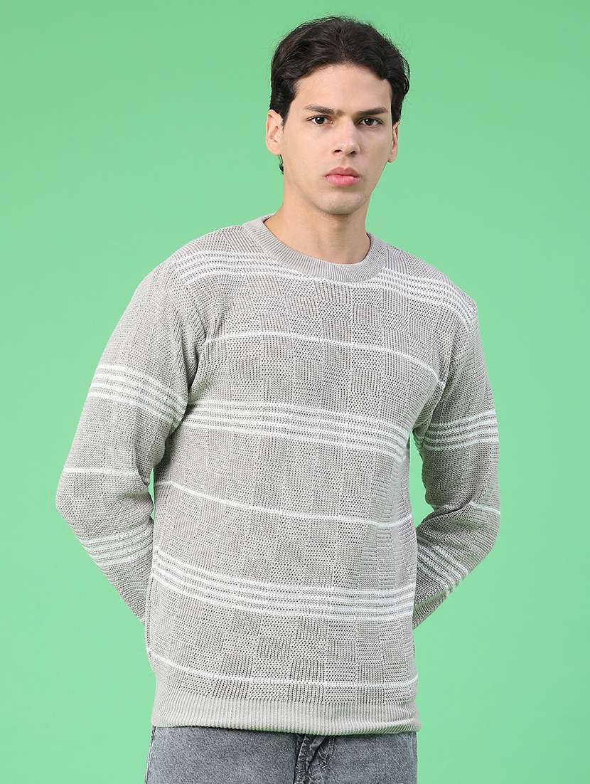 men striped long sleeve regular fit pullover  - 22250908 -  Standard Image - 1