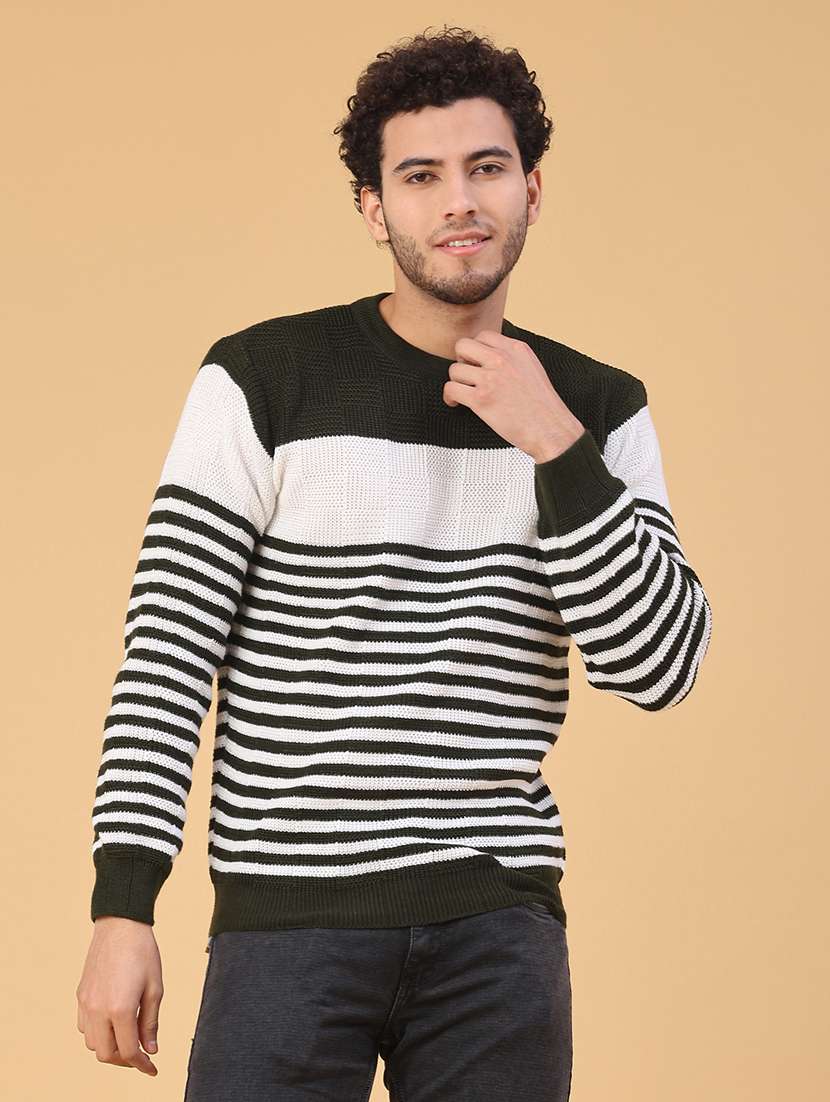 men striped long sleeve regular fit pullover  - 22250910 -  Standard Image - 1