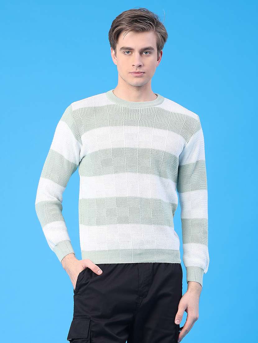 men striped long sleeve regular fit pullover  - 22250911 -  Standard Image - 1