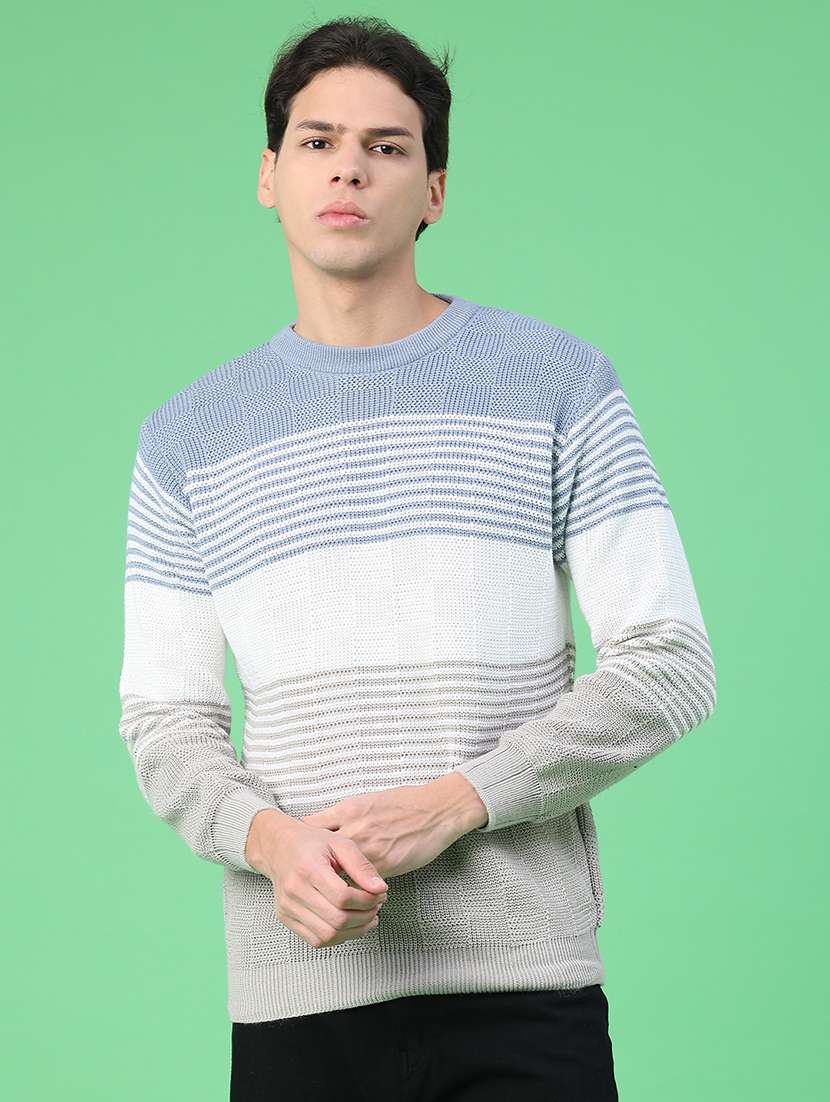 men striped long sleeve regular fit pullover  - 22250912 -  Standard Image - 1