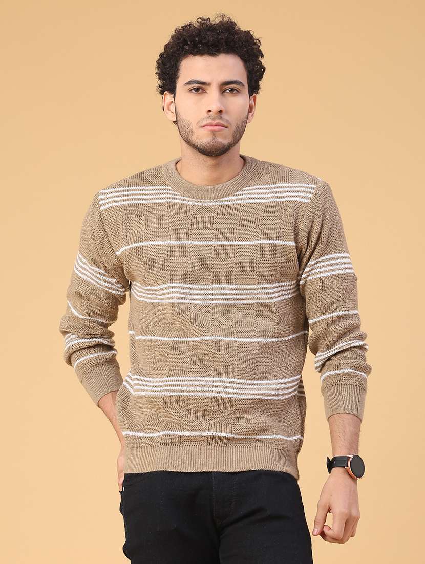 men striped long sleeve regular fit pullover  - 22250913 -  Standard Image - 1