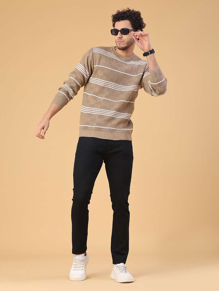 men striped long sleeve regular fit pullover  - 22250913 -  Standard Image - 4