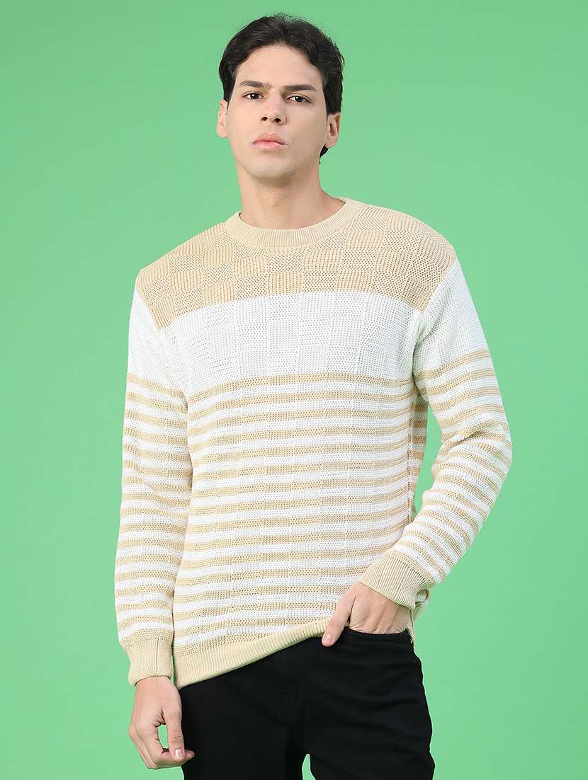 men striped long sleeve regular fit pullover  - 22250915 -  Standard Image - 1