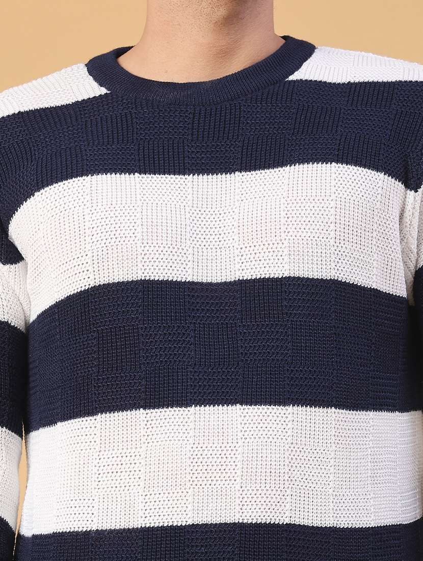 men striped long sleeve regular fit pullover  - 22250918 -  Standard Image - 4
