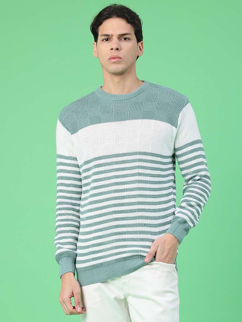 men striped long sleeve regular fit pullover  - 22250921 -  Standard Image - 1