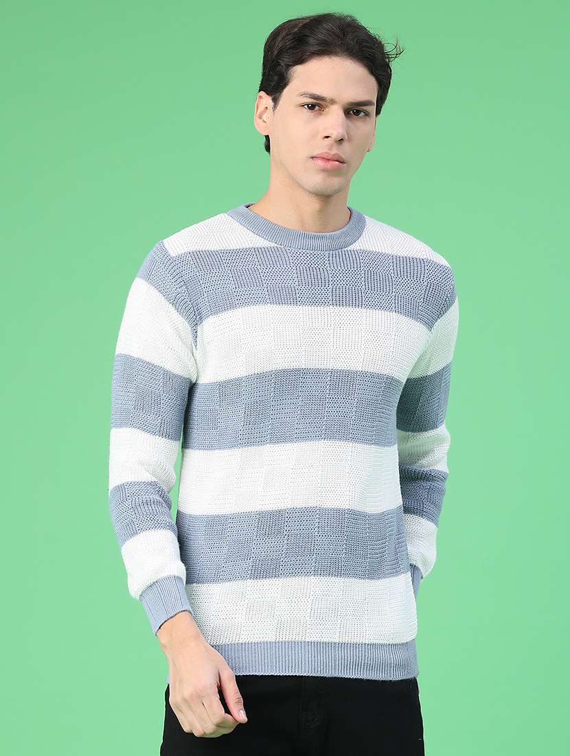men striped long sleeve regular fit pullover  - 22250922 -  Standard Image - 1