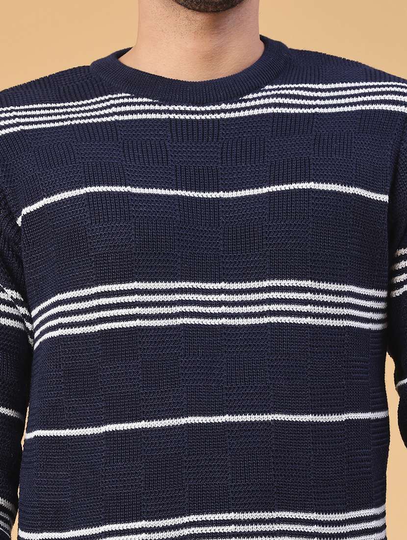 men striped long sleeve regular fit pullover  - 22250923 -  Standard Image - 4