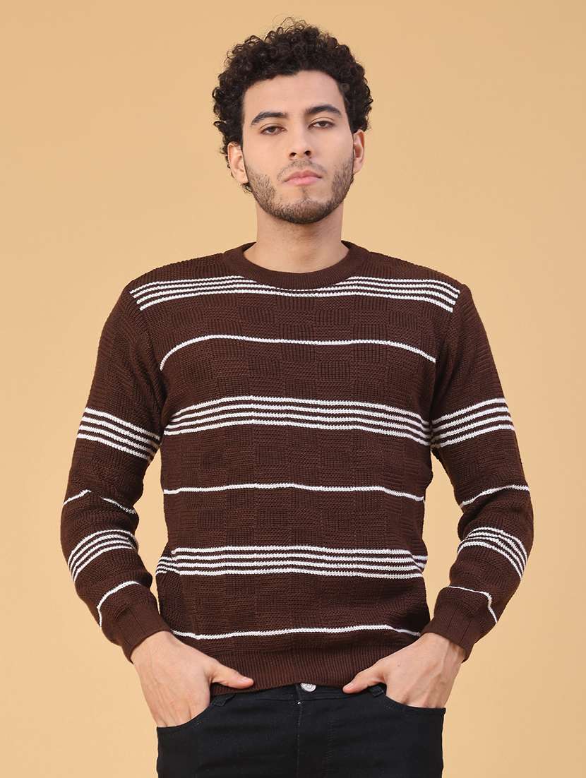 men striped long sleeve regular fit pullover  - 22250925 -  Standard Image - 1