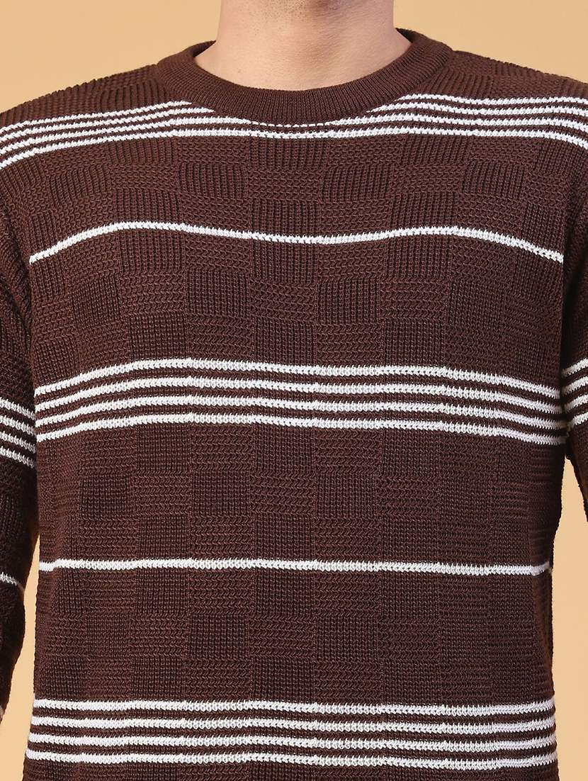 men striped long sleeve regular fit pullover  - 22250925 -  Standard Image - 4