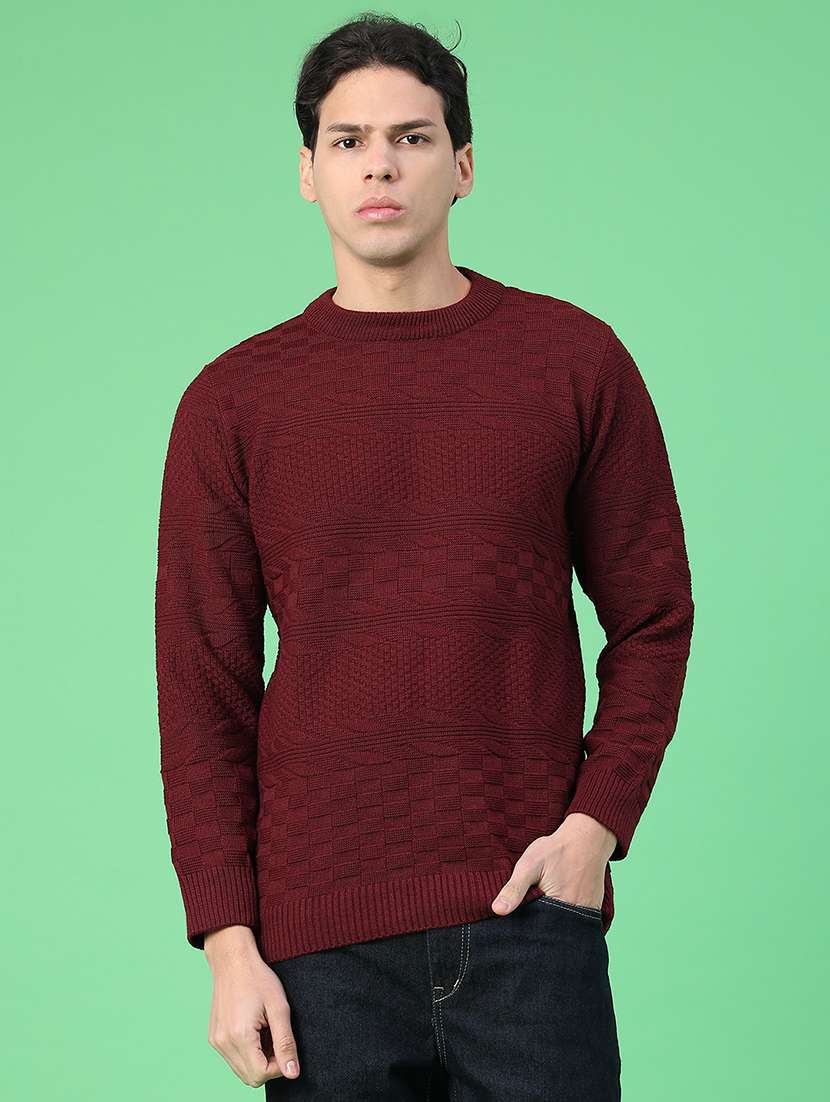 men self design long sleeve regular fit pullover  - 22250969 -  Standard Image - 1