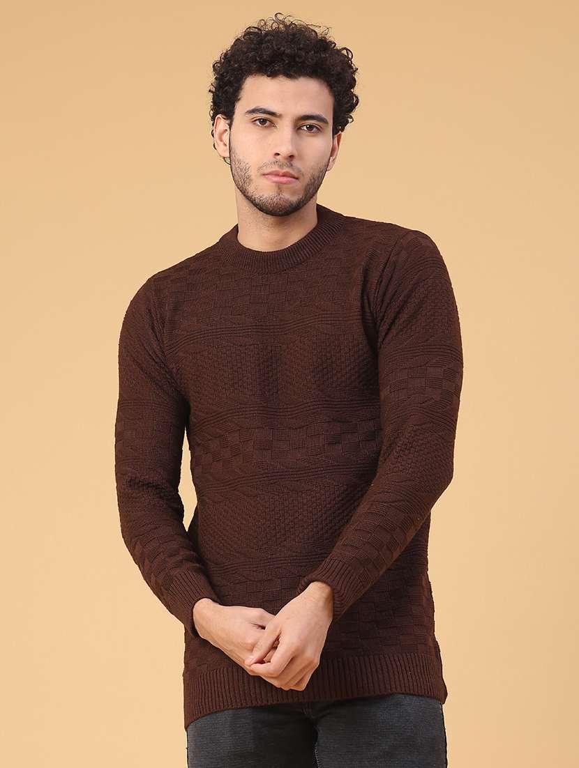 men self design long sleeve regular fit pullover  - 22250970 -  Standard Image - 1