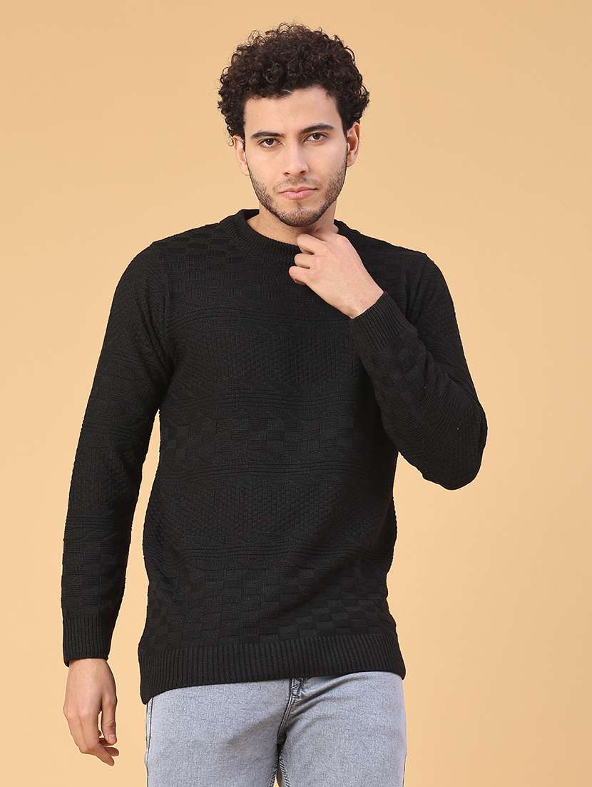 men self design long sleeve regular fit pullover  - 22250971 -  Standard Image - 1