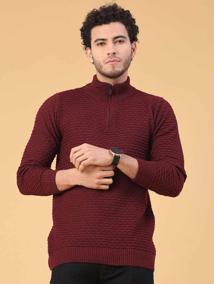men self design long sleeve regular fit pullover  - 22250994 -  Standard Image - 1