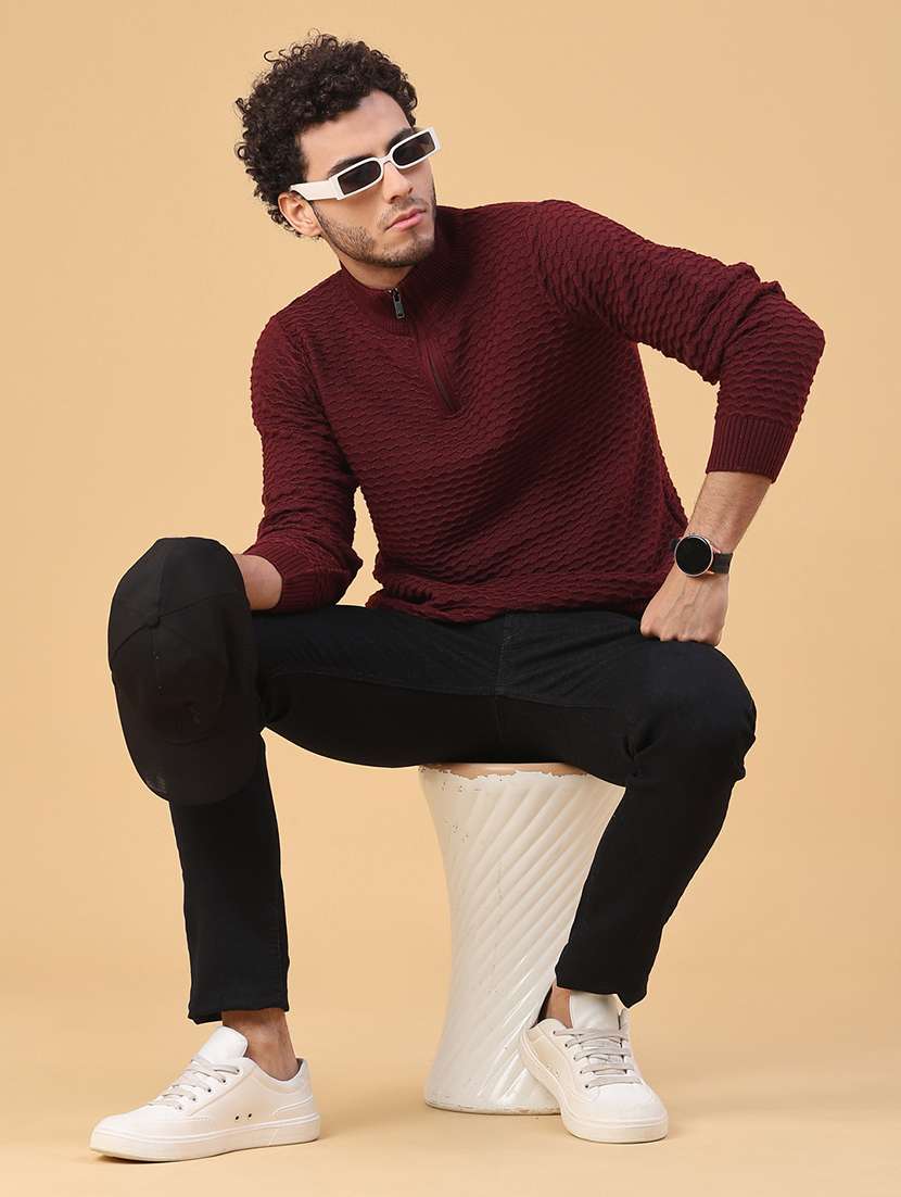 men self design long sleeve regular fit pullover  - 22250994 -  Standard Image - 4