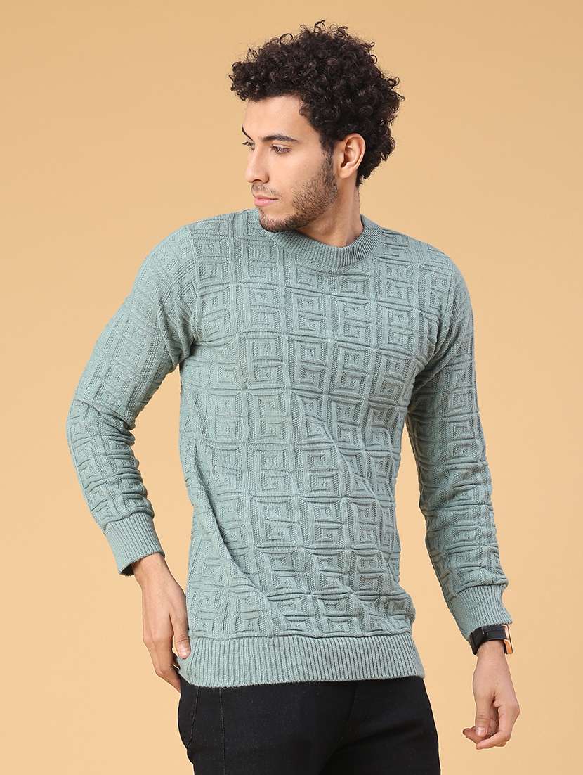 men self design long sleeve regular fit pullover  - 22250998 -  Standard Image - 1