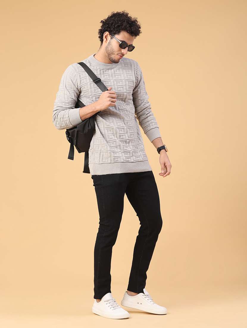 men self design long sleeve regular fit pullover  - 22250999 -  Standard Image - 4