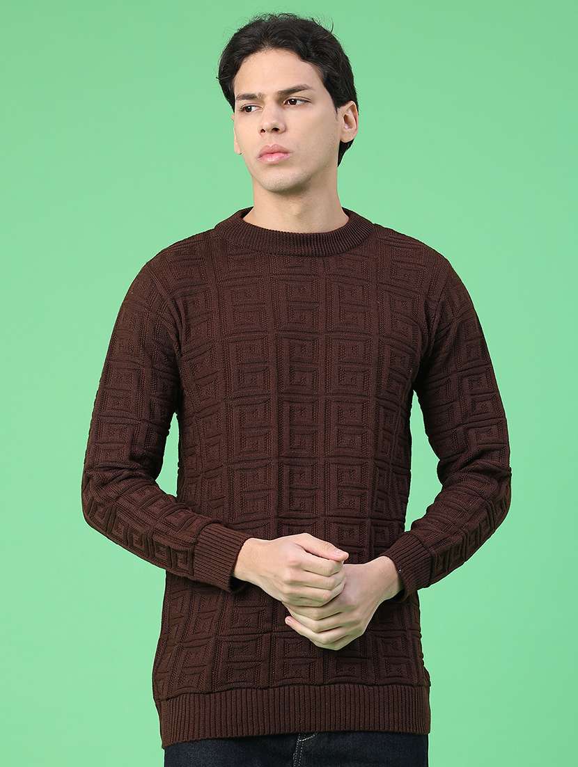 men self design long sleeve regular fit pullover  - 22251000 -  Standard Image - 1