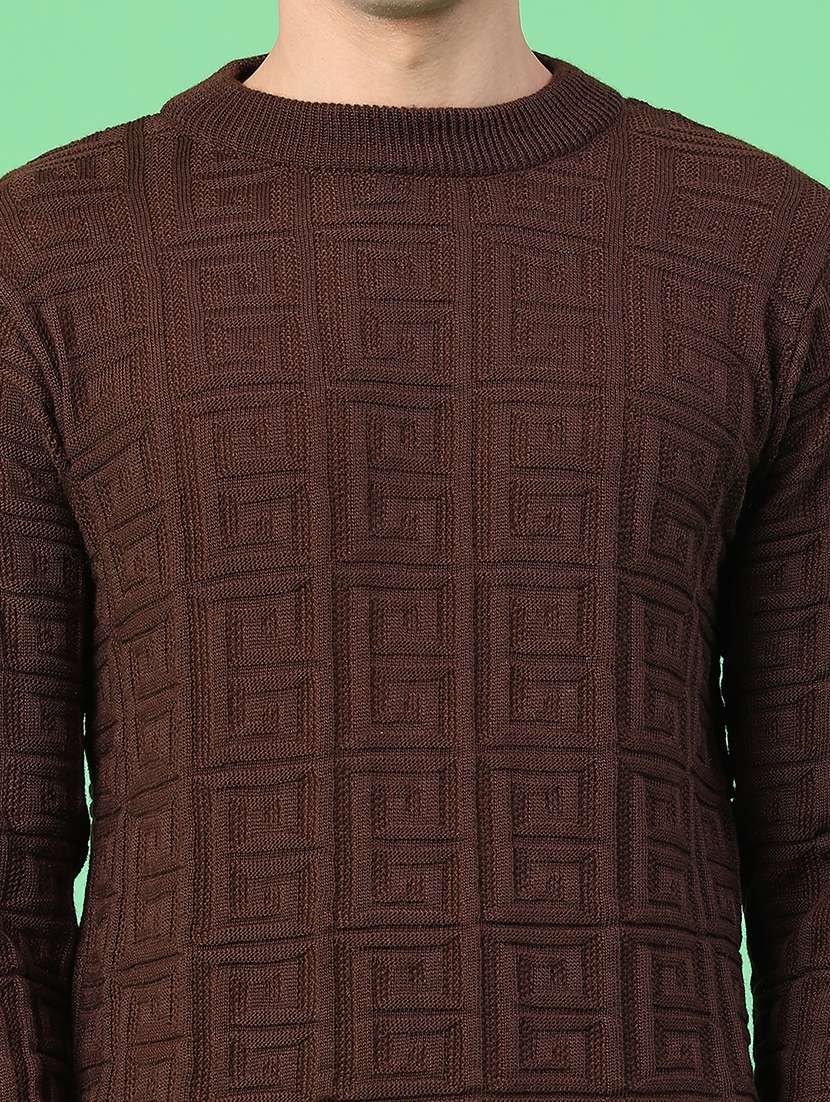 men self design long sleeve regular fit pullover  - 22251000 -  Standard Image - 4