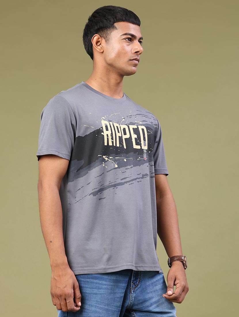 men typographic short sleeve regular fit t-shirt - 22251010 -  Standard Image - 1