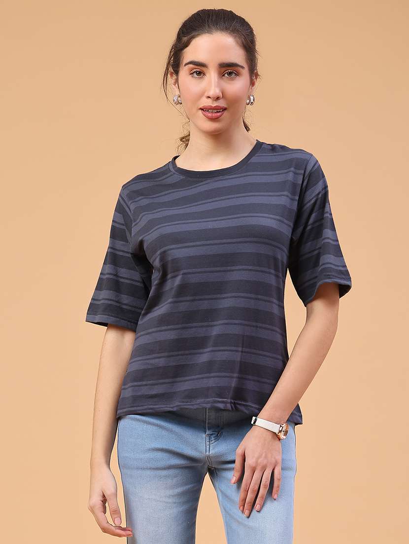women striped short sleeve t-shirt - 22251012 -  Standard Image - 1