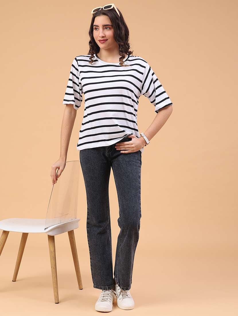 women striped short sleeve t-shirt - 22251017 -  Standard Image - 4