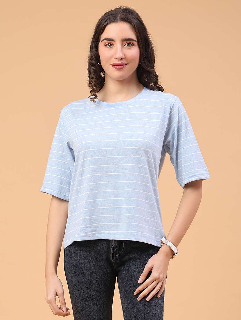 women striped short sleeve t-shirt - 22251021 -  Standard Image - 1