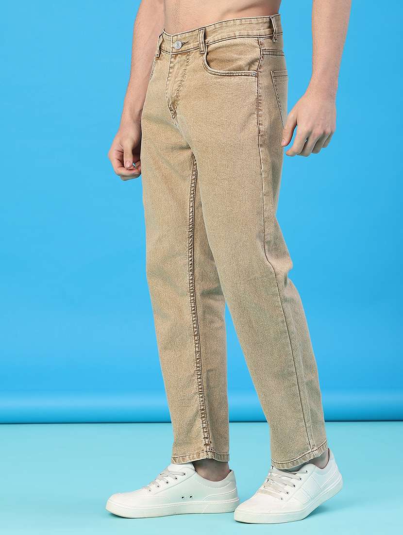 men plain mid rise full length straight fit jeans - 22251033 -  Standard Image - 1