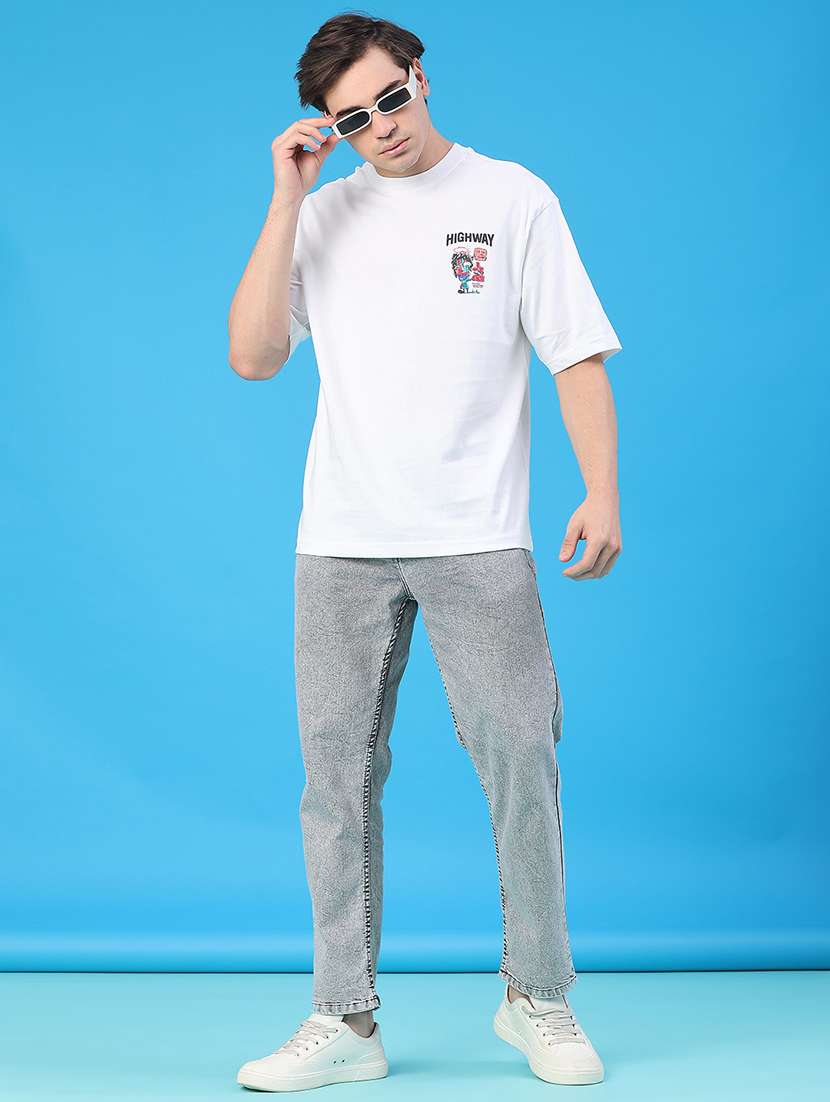 men plain mid rise full length straight fit jeans - 22251035 -  Standard Image - 4