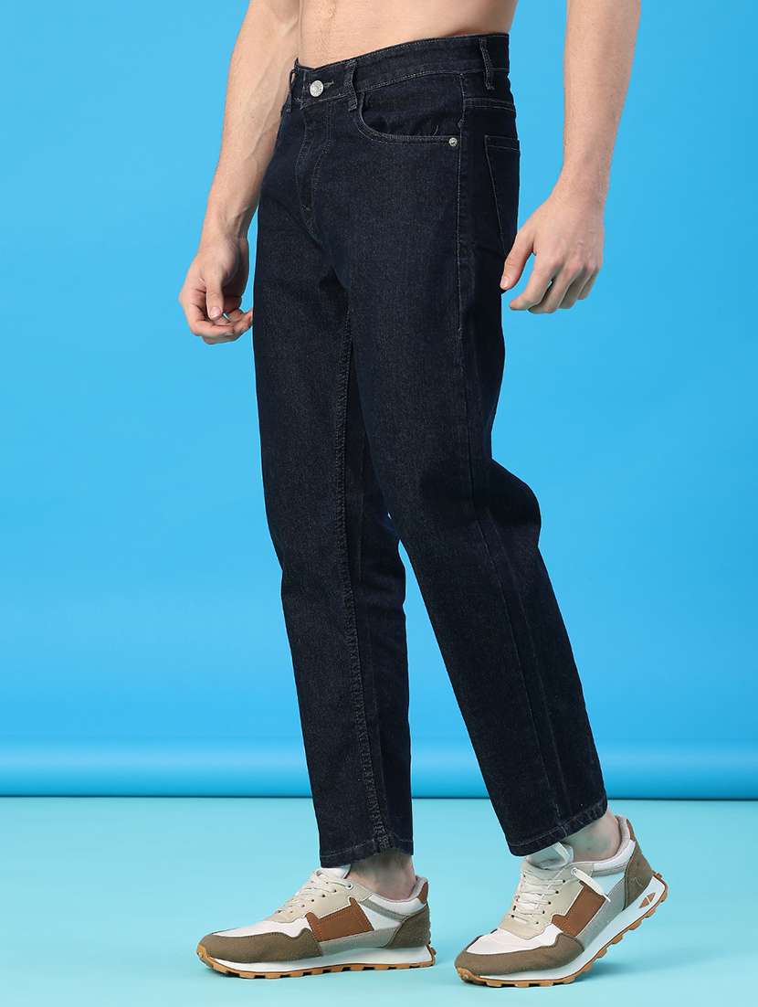 men plain mid rise full length straight fit jeans - 22251036 -  Standard Image - 1