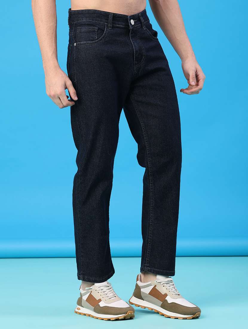 men plain mid rise full length straight fit jeans - 22251036 -  Standard Image - 4