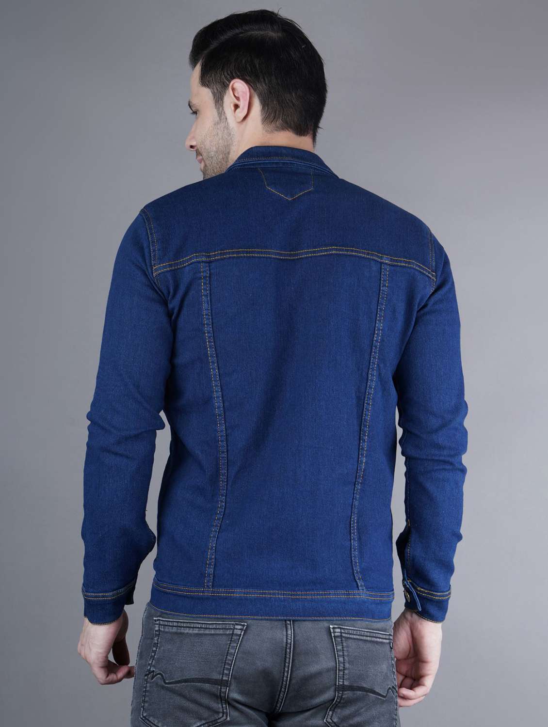 men solid long sleeve regualr fit denim jacket - 22251286 -  Standard Image - 1