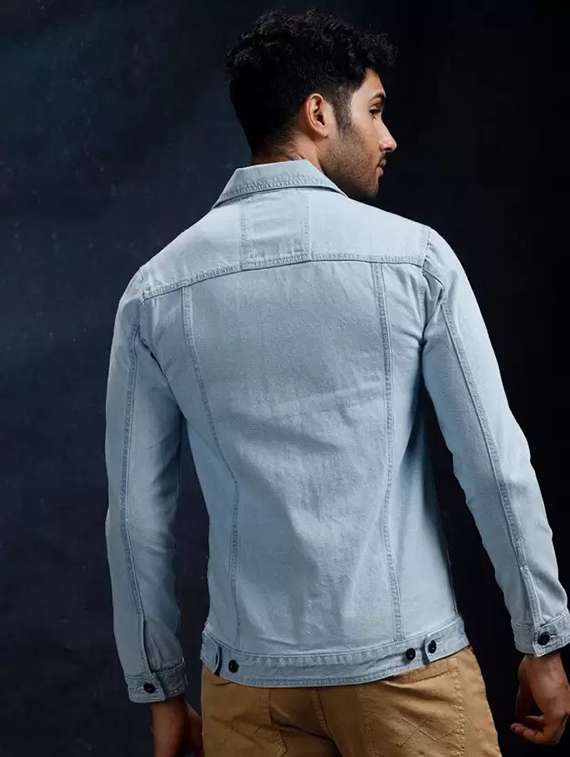 men solid long sleeve regualr fit denim jacket - 22251292 -  Standard Image - 1