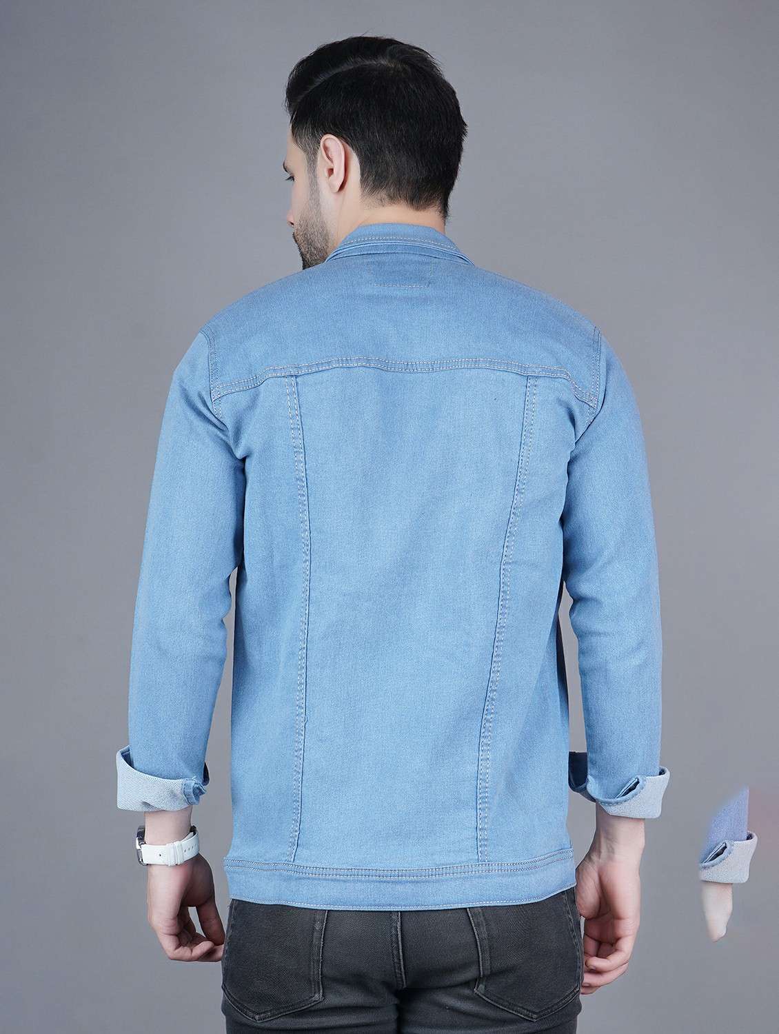 men solid long sleeve regualr fit denim jacket - 22251317 -  Standard Image - 1
