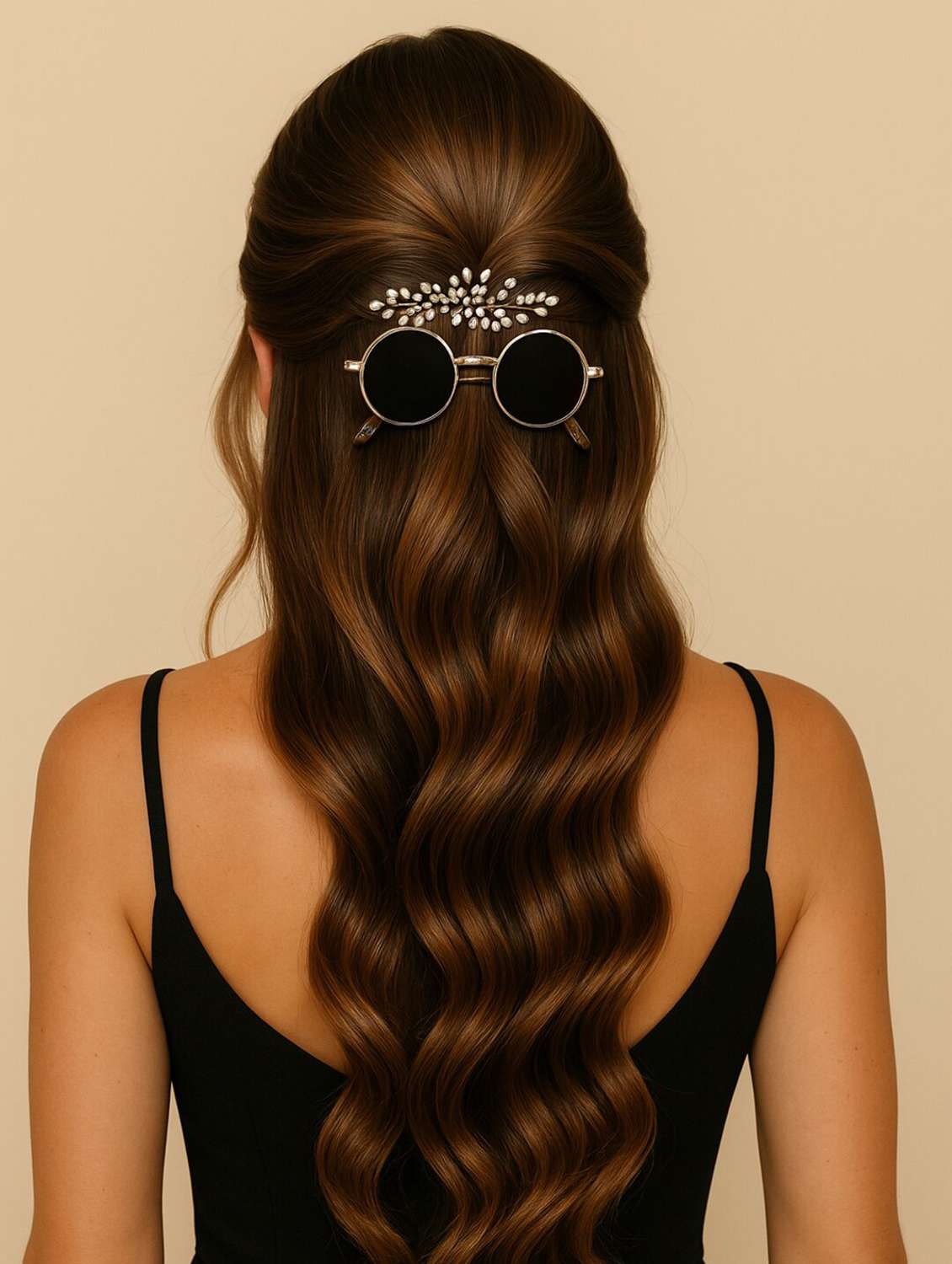 women embellished goggle hair clip