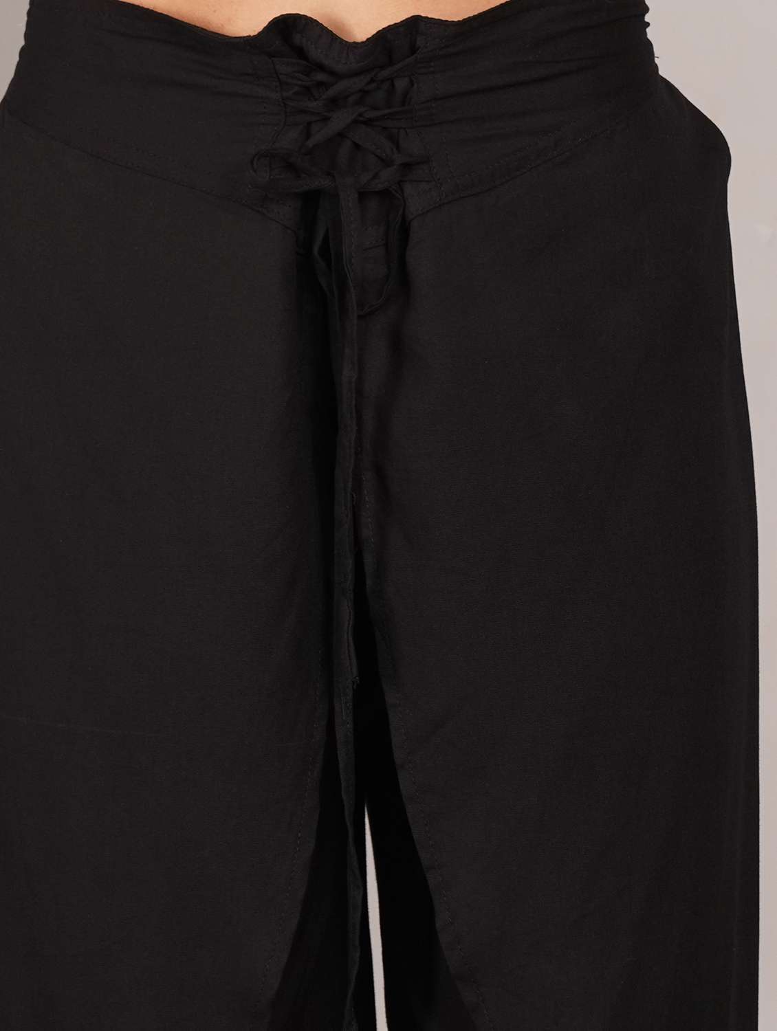 women solid high rise flared  palazzo - 22251905 -  Standard Image - 4