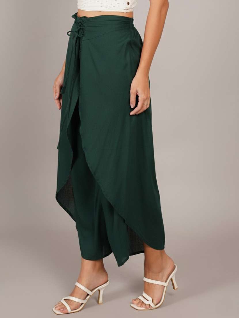 women solid high rise flared palazzo - 22251906 -  Standard Image - 1