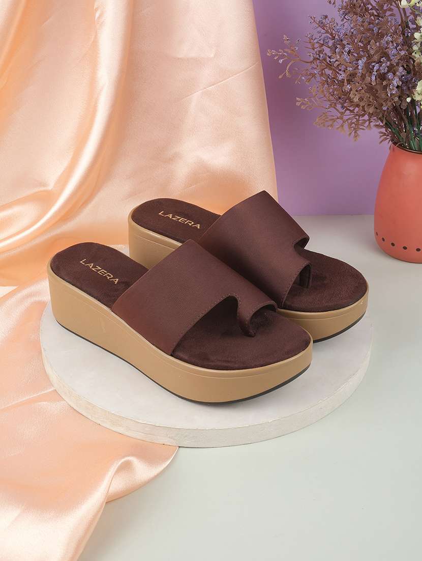 women slip on platform wedges