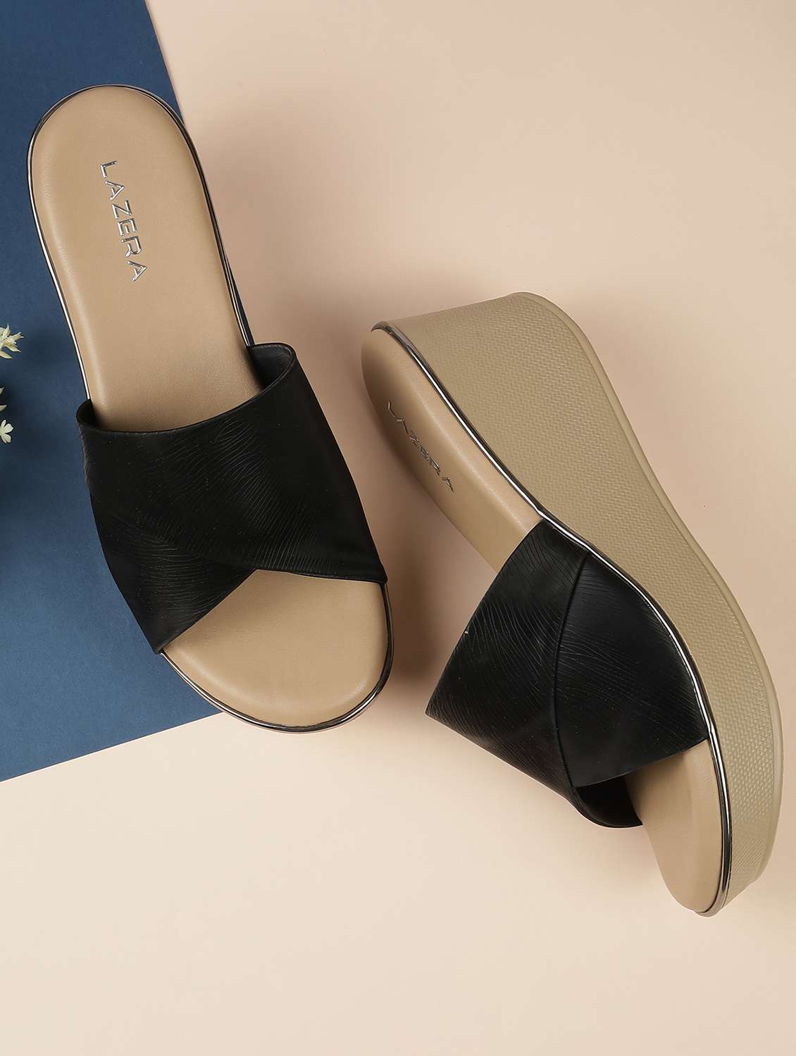 women slip on platform wedges