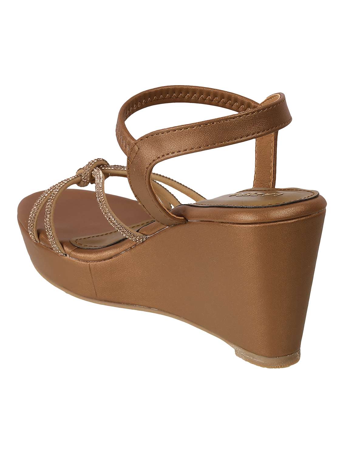 women solid back strap wedge - 22251955 -  Standard Image - 4