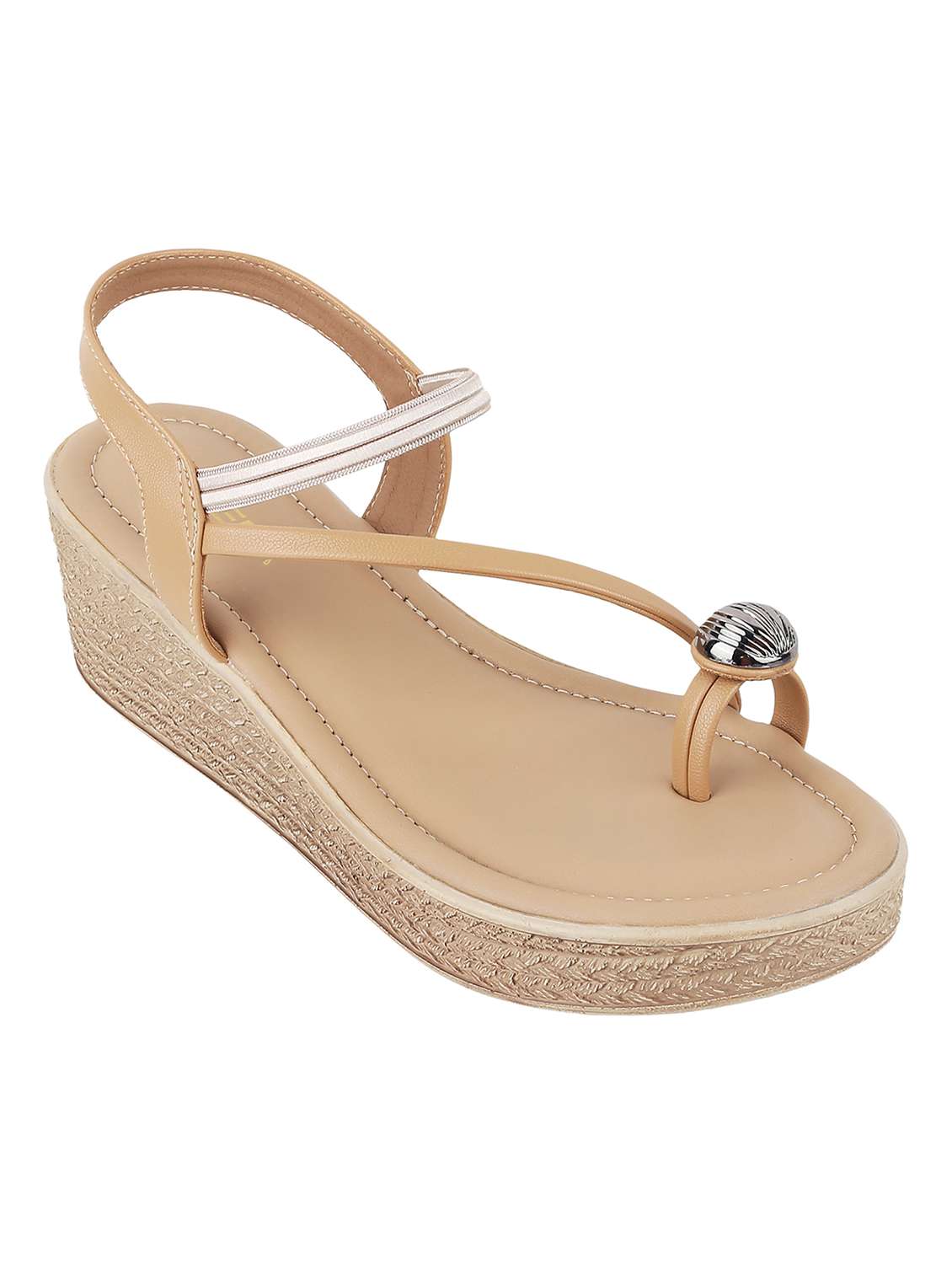 women solid back strap wedge